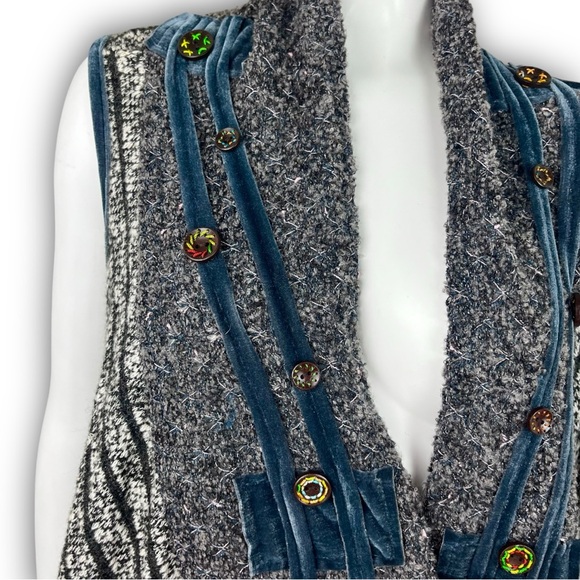 ARIS.A Vintage Sleeveless Sweater Vest Quirky Fairycore Whimsical Boho Lagenlook - Picture 5 of 12